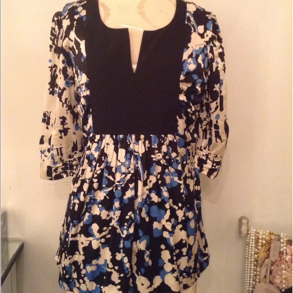 Prairie New York Floral silk tunic blouse